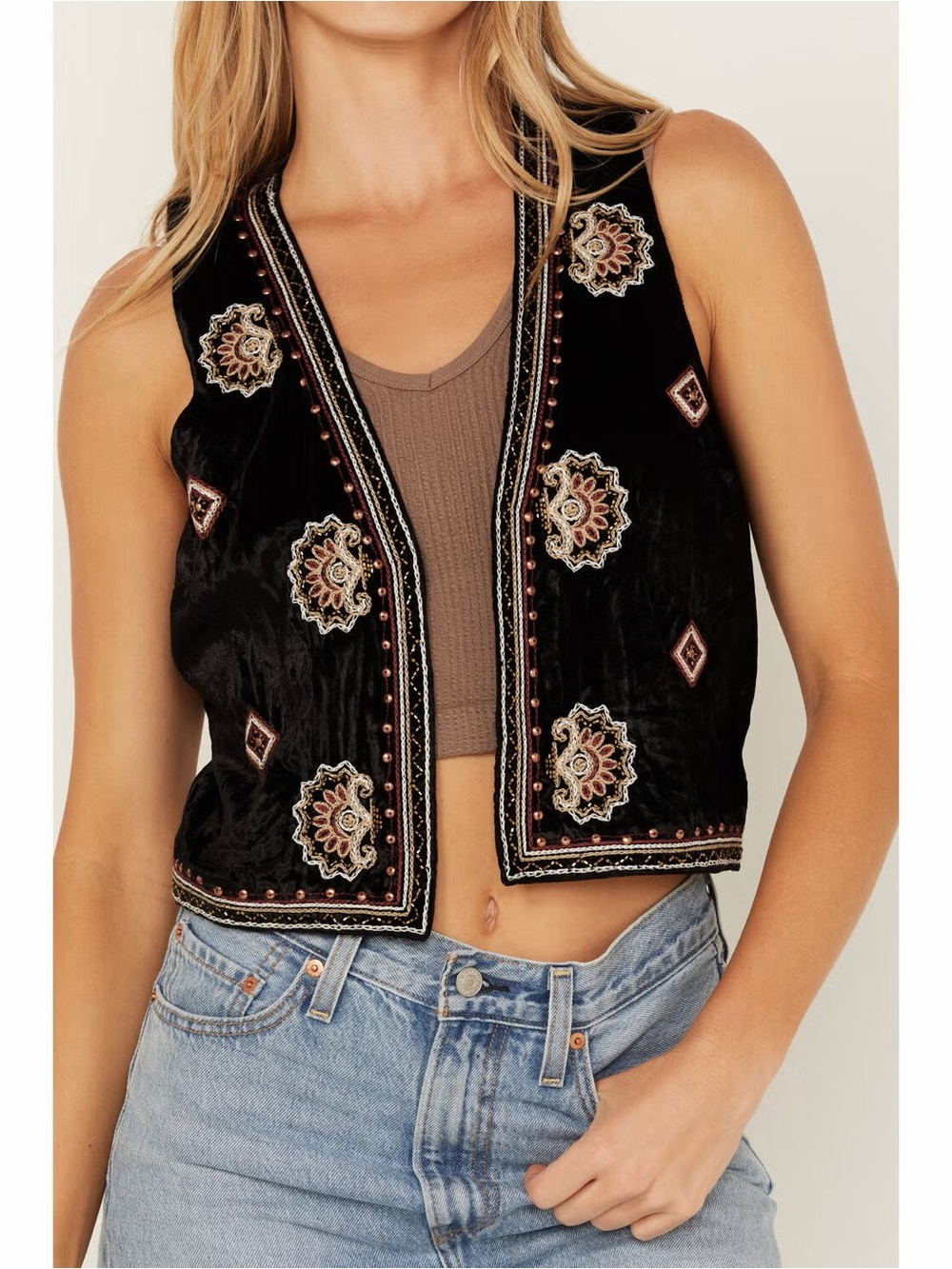 Shyanne Women’s Velvet Beaded Vest